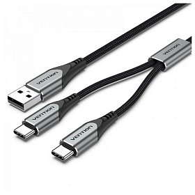 Кабель Vention USB - USB Type-C, 1 m, Grey (CQOHF)