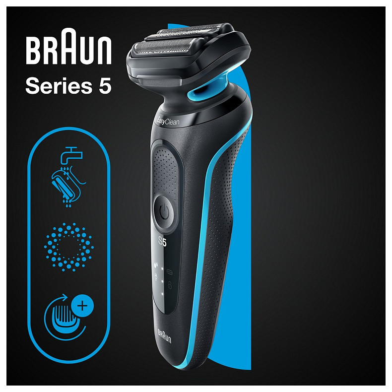 Електрична бритва Braun Series 5 51-M1000s чорна/м'ятна
