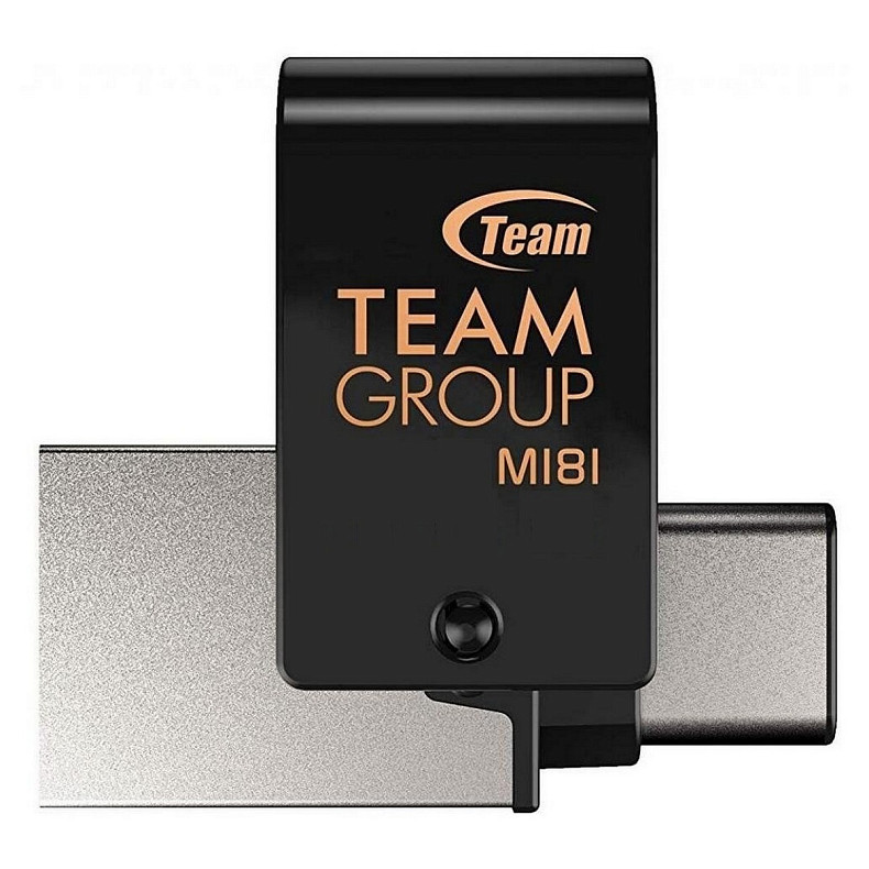 Флеш-накопичувач USB3.1 256GB OTG Type-C Team M181 Black (TM1813256GB01)