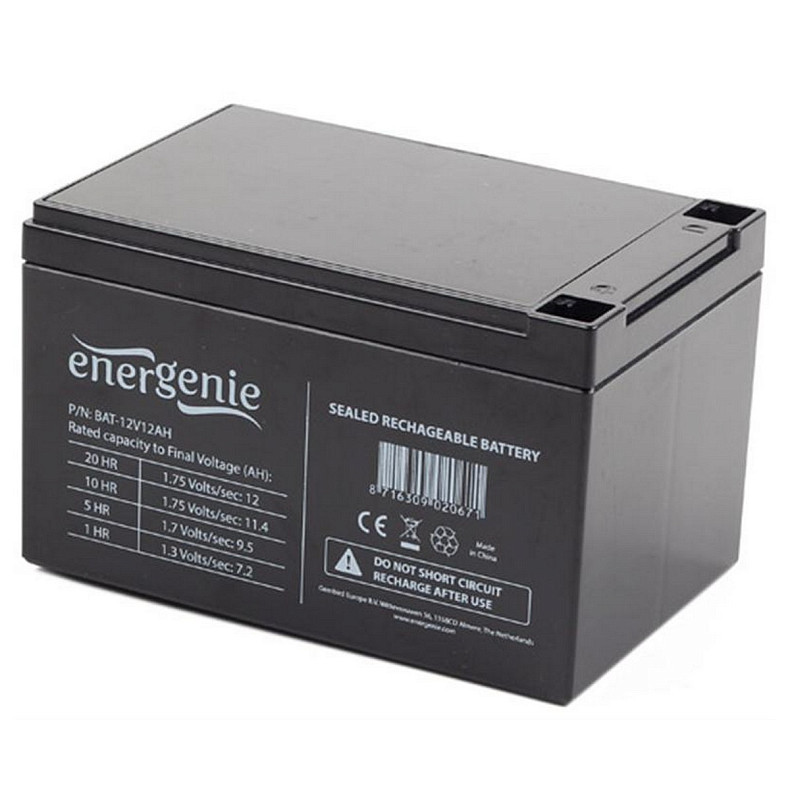 Аккумуляторная батарея EnerGenie 12V 12AH (BAT-12V12AH) AGM