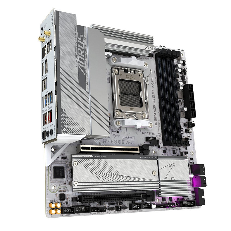 Материнська плата GIGABYTE B650M A ELITE AX ICE sAM5 B650 4xDDR5 M.2 HDMI DP Wi-Fi mATX