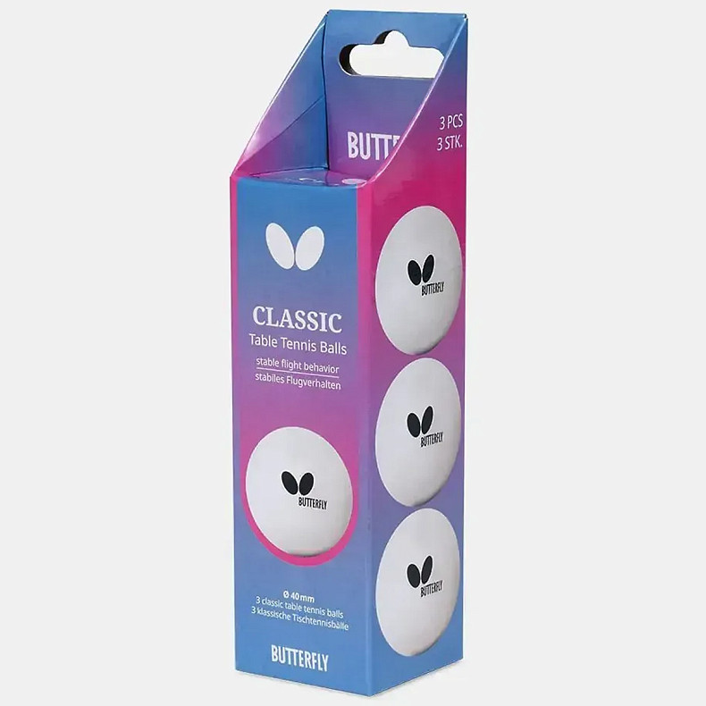 Мячи для настольного тенниса Butterfly Классический Balls 3шт (7011850140)
