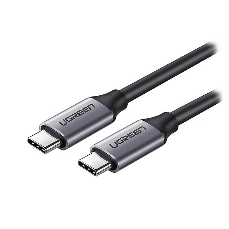 Кабель USB 3.1 Type-C M-M, 1.5 м, 3A, Nickel Plating Aluminum Shell Сірий, US161 UGREEN