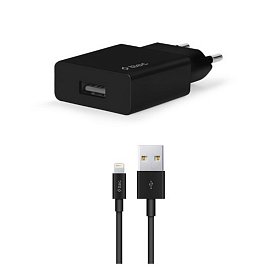 Зарядний пристрій Ttec SmartCharger USB 2.1А Black (2SCS20LS) + кабель Lightning