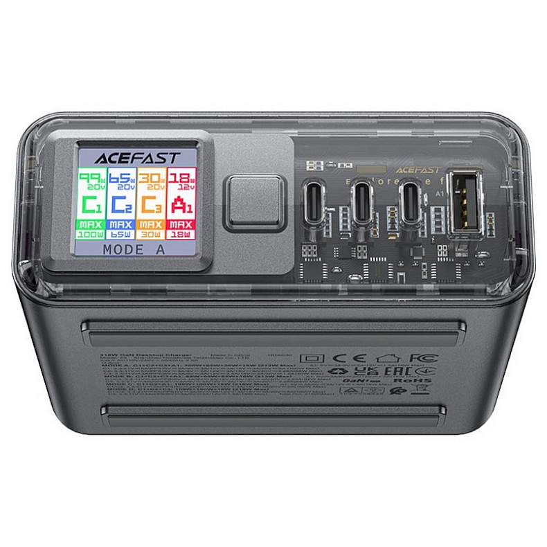 Зарядний пристрій 4xUSB 218W (3xUSB-C + USB-A) Gan Z4 Fast Charger Acefast