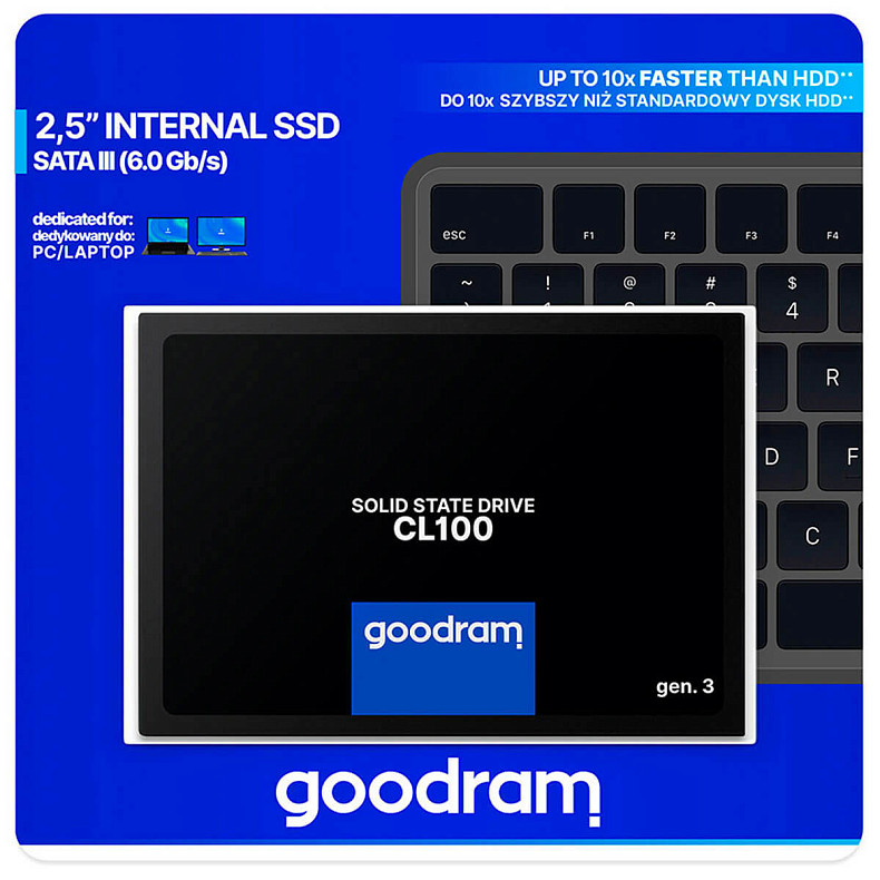 SSD диск Goodram CL100 GEN.3 960GB 2.5" SATAIII 3D TLC (SSDPR-CL100-960-G3)