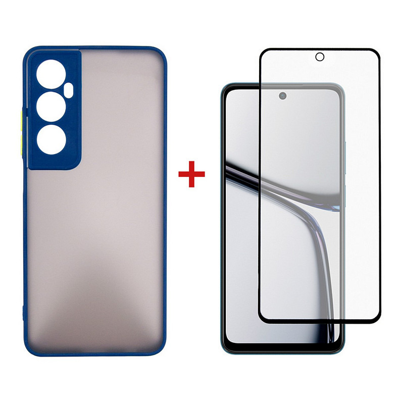 Чeхол-накладка Dengos для Realme C65 Blue (DG-KM-94) + защитное стекло