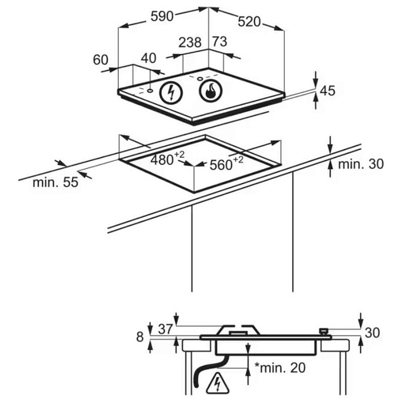 Варочная поверхность газовая Electrolux KGG64362S