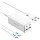 Зарядний пристрій 4xUSB 100W (2xUSB-C+2xUSB-A) PD3.0/QC 3.0/GaN White Vention