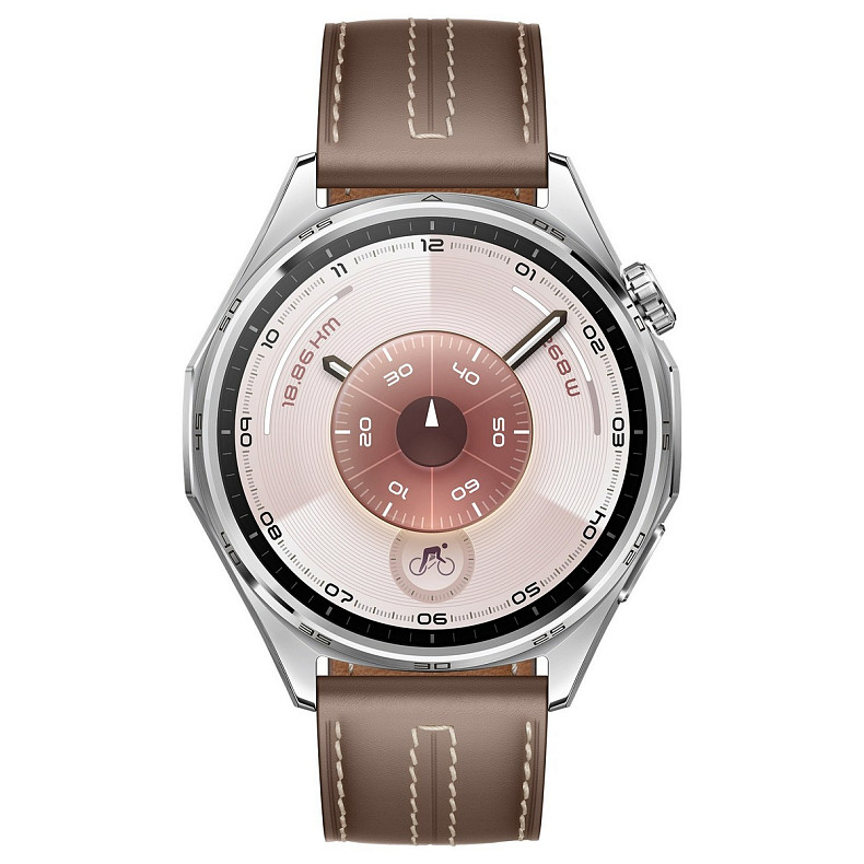 Смарт-часы Huawei Watch GT 6 46mm Steel with Brown Composite Leather Strap (55020FTW)