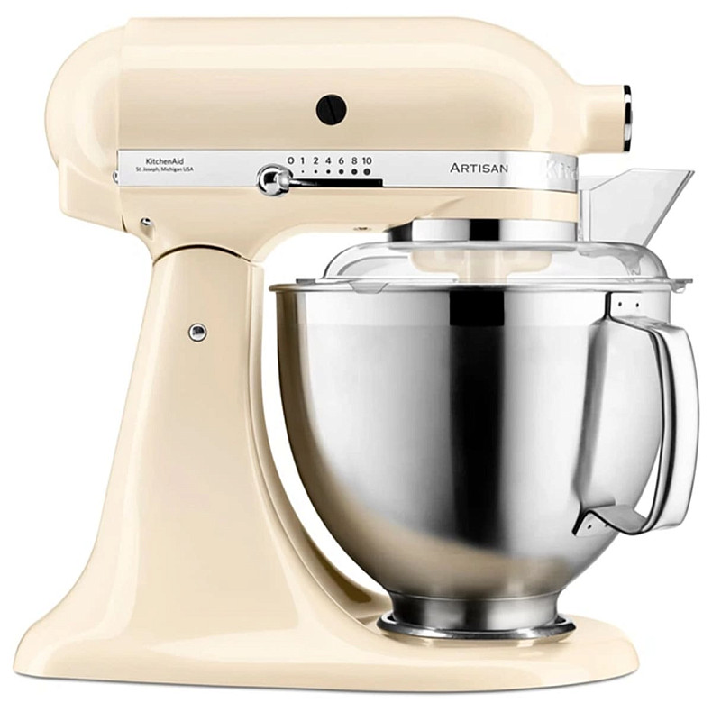 Кухонный комбайн KitchenAid Artisan 4,8 л 5KSM185PSEAC с откидным кремовым кремом.