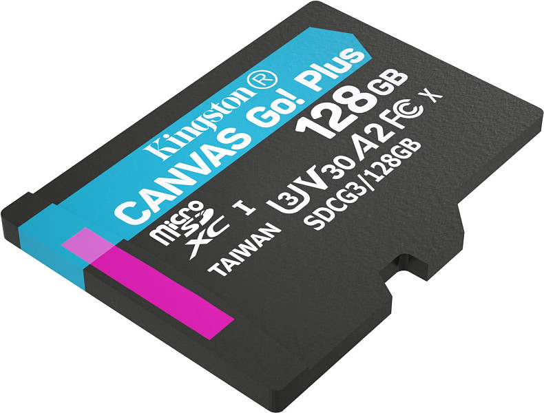 Карта пам'яті Kingston 128GB microSDXC C10 UHS-I U3 A2 R170/W90MB/s (SDCG3/128GBSP)