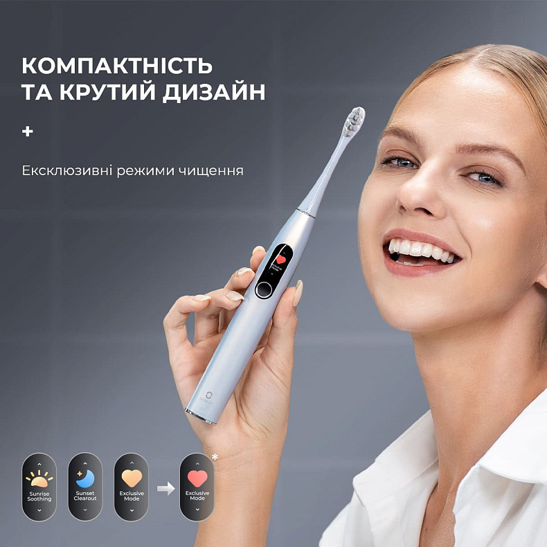 Электрическая зубная щетка Oclean X Pro Digital Set Glamour Silver