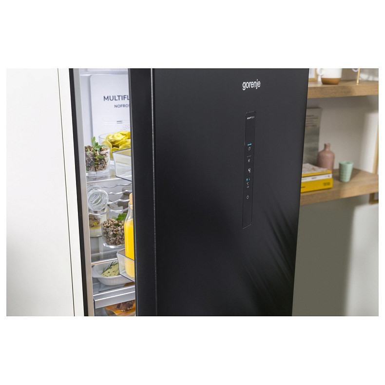 Холодильник с нижней морозильной камерой Gorenje NRK620EABXL4, 200х60х60см, 2 двери, 235(96)л, А++, Total