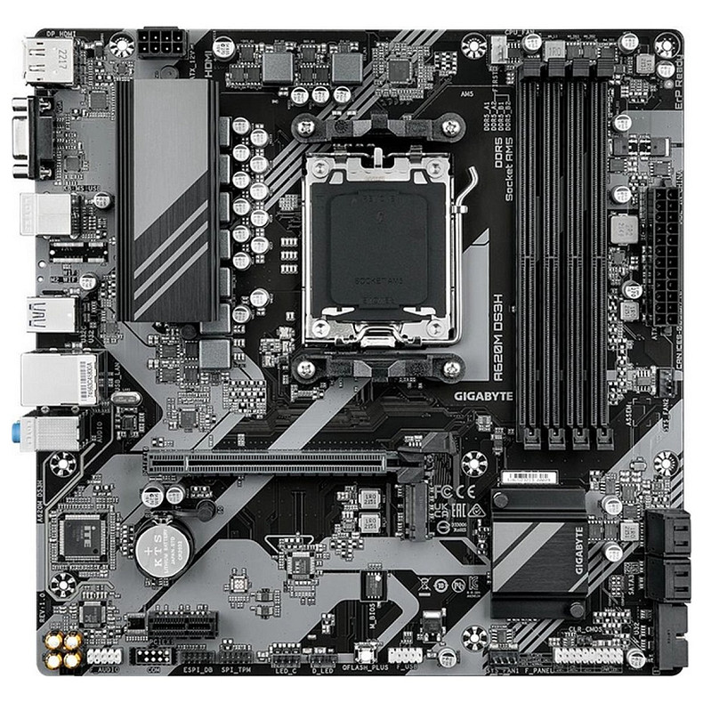 Материнская плата GIGABYTE A620M DS3H sAM5 A620 4xDDR5 M.2 HDMI DP mATX
