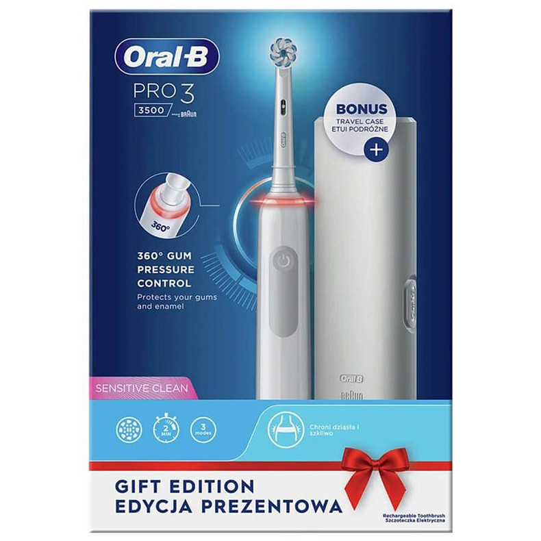 Зубна щітка BRAUN PRO3 3500 D505.513.3X WT Gift Edition