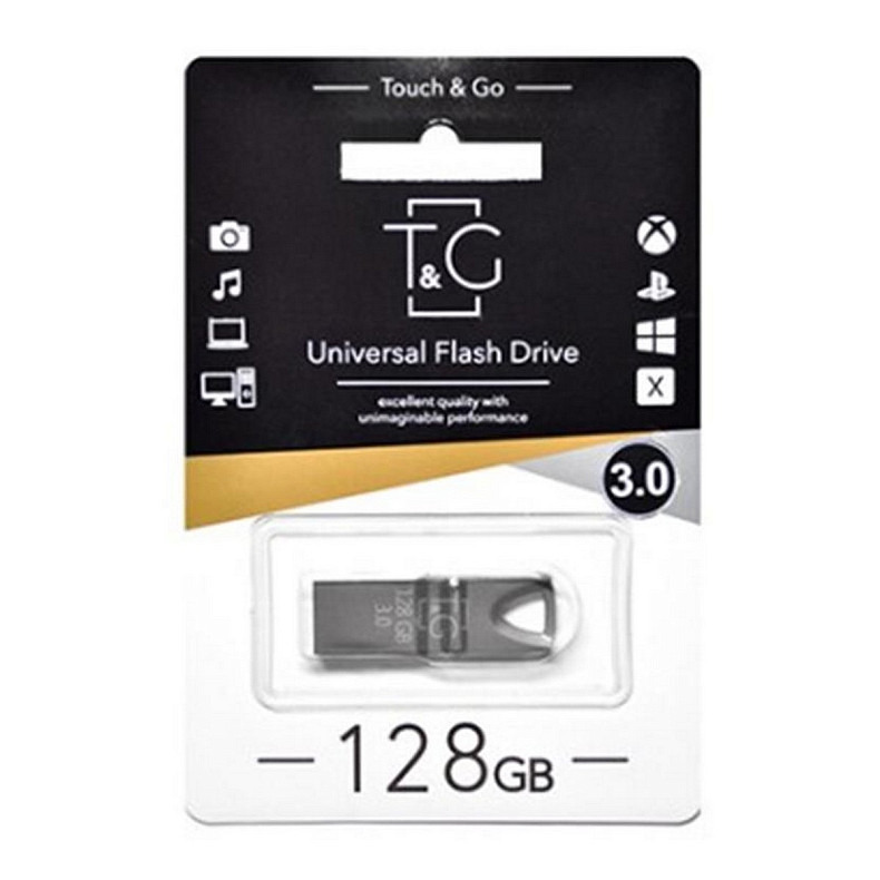 Флеш-накопитель USB 3.0 128GB T&G 117 Metal Series Black (TG117BK-128G3)