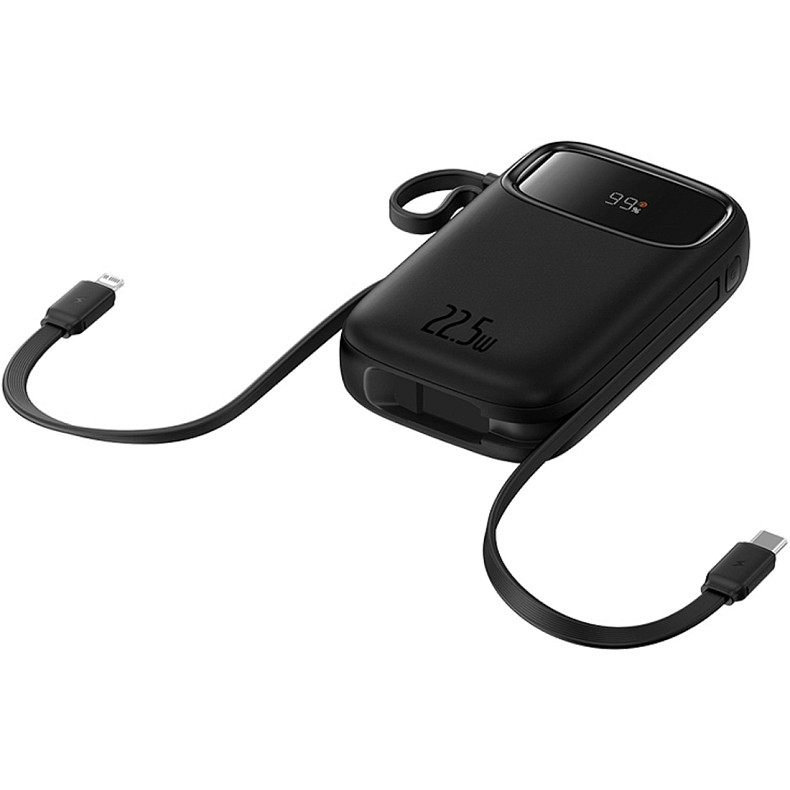 УМБ Baseus 20000mAh Qpow2 22.5W PD,QC3.0 USB-A, USB-C In/Out, with USB-C/Lightning cable,Black