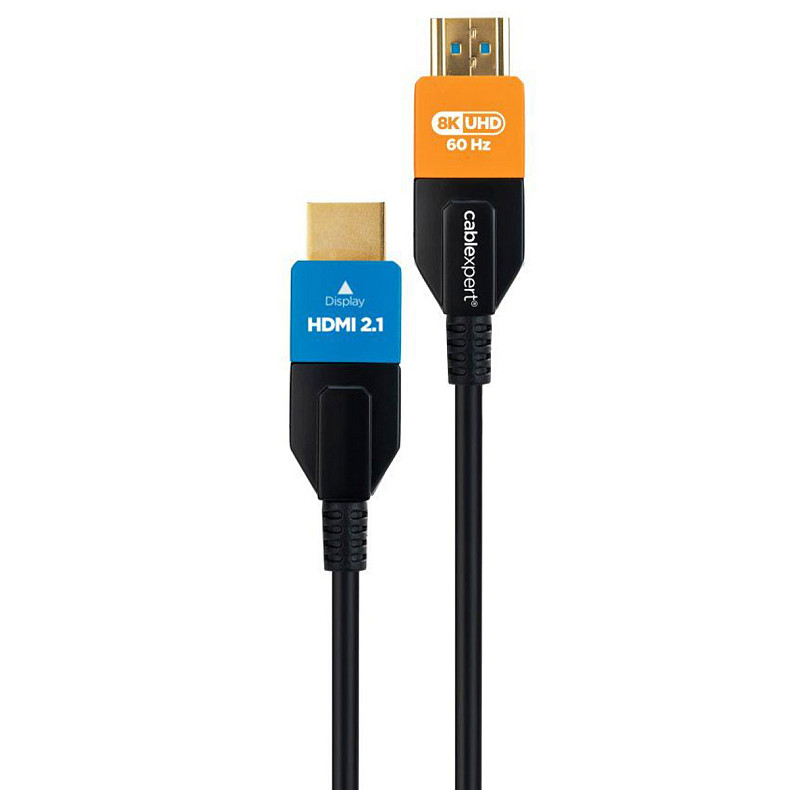 Кабель оптичний (AOC) HDMI V.2.1, 8К 60Гц/4К 120Гц, позолочені конектори, 5 м