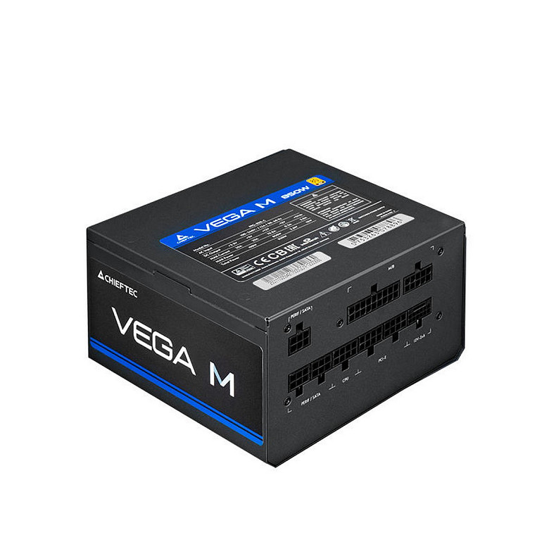 Блок живлення CHIEFTEC Vega M (750W), >90%, 80+ Gold, 135мм FDB, 1xMB 24pin(20+4), 2xCPU 8pin(4+4),