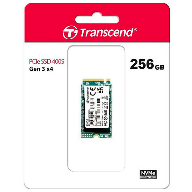 Накопитель SSD Transcend M.2 256GB PCIe 3.0 MTE400S 2242 (TS256GMTE400S)