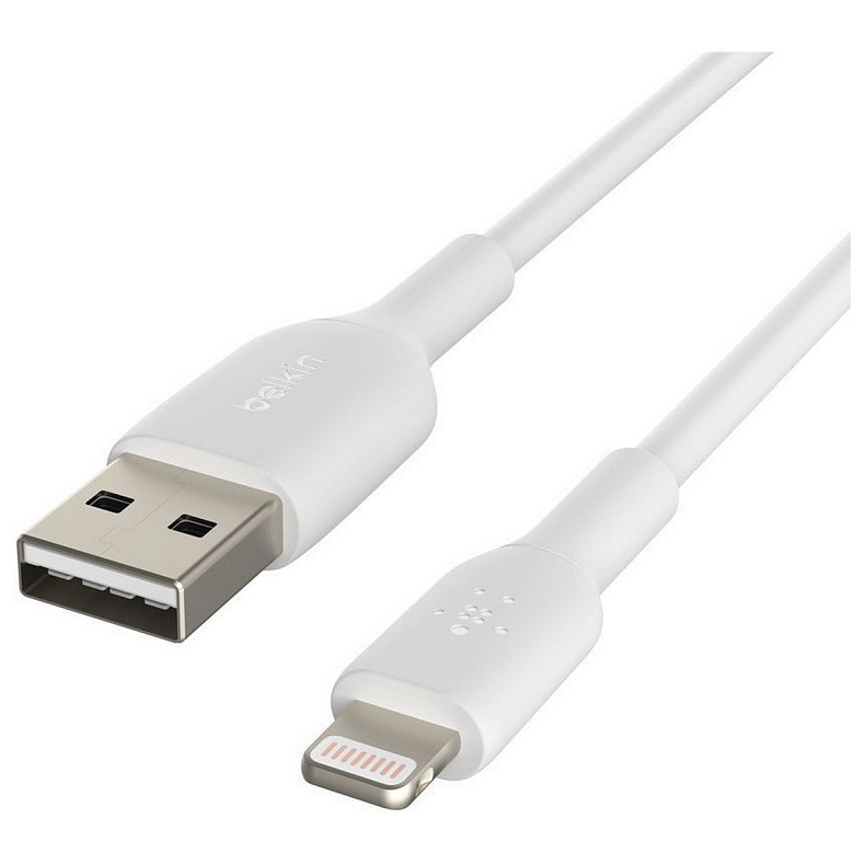 Кабель USB-A > Lightning зарядка/синхронизация Belkin 1м, 12Вт, PVC, (2 Pack), белый