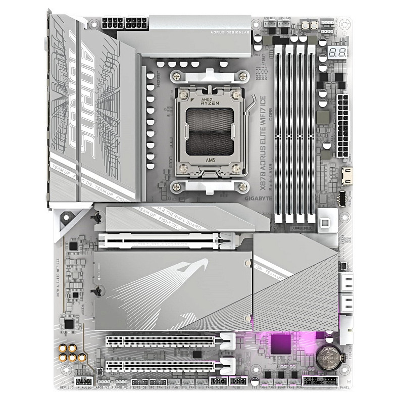 Материнская плата GIGABYTE X870 A ELITE WF7 ICE sAM5 X870 4xDDR5 M.2 HDMI ATX