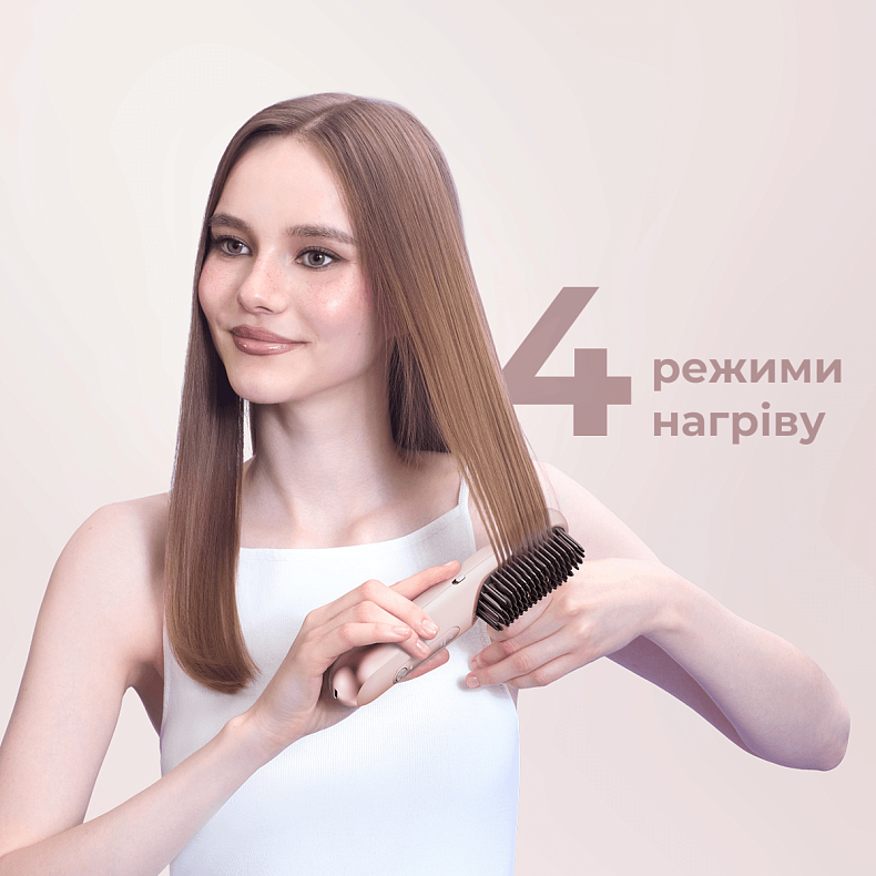 Бездротова щітка-випрямляч для волосся з іонізацією Dreame Sleek Cherry Pink (AA02B-CHP)