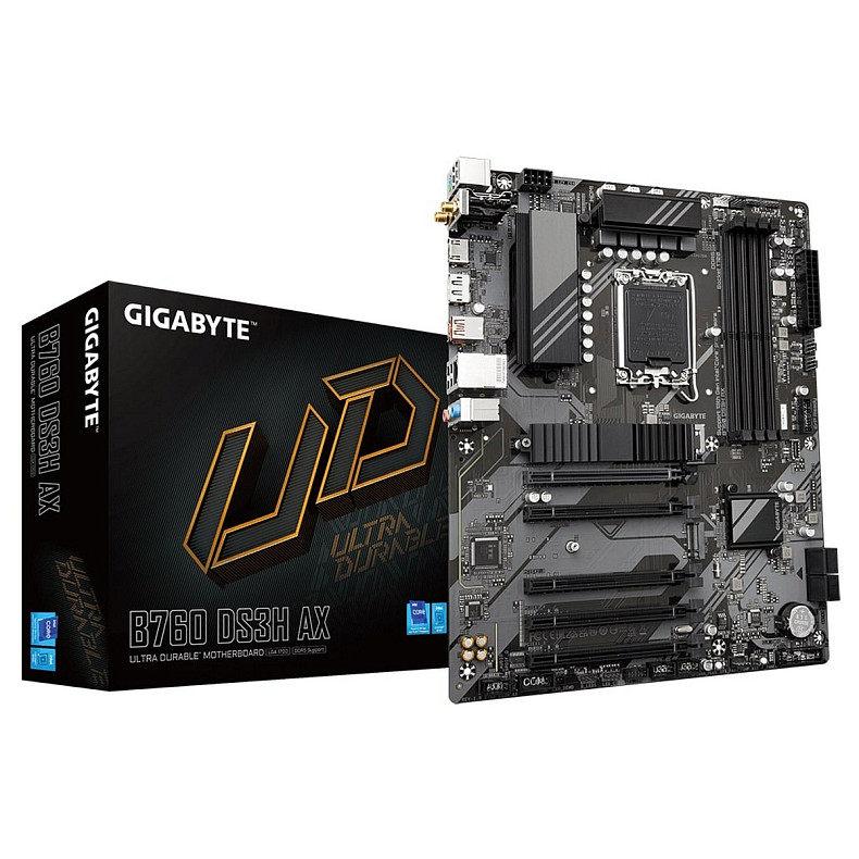 Материнская плата GIGABYTE B760 DS3H AX s1700 B760 4xDDR5 M.2 HDMI DP Wi-Fi ATX