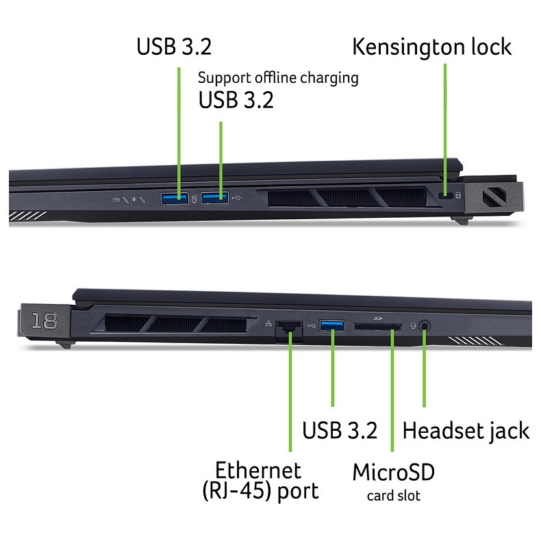 Ноутбук Acer Predator Helios 18 PH18-73 18" WQXGA IPS, Intel U9-275HX, 64GB, F2TB, NVD5080-16, Lin