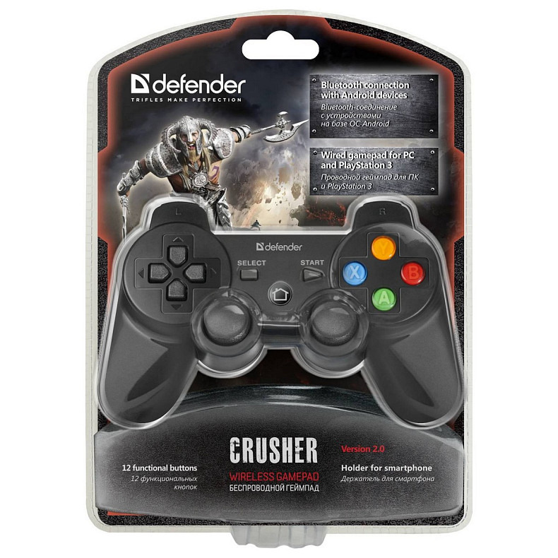 Геймпад Defender Crusher USB, Bluetooth, Li-Ion, PlayStation3/ПК/Android