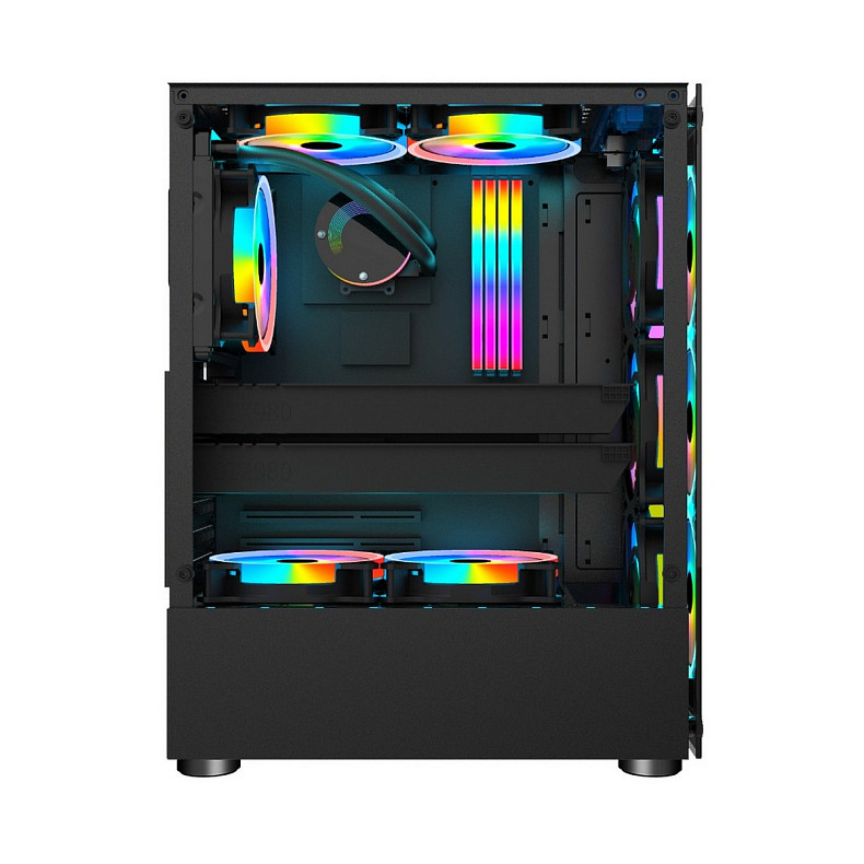 Корпус 1stPlayer V2-A-4F1 Black без БП