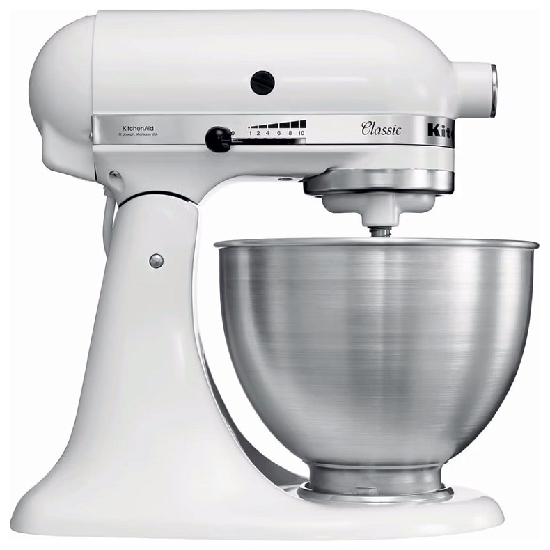 Кухонный комбайн KitchenAid CLASSIC 4,3л 5K45SSEWH с откидным блоком белый