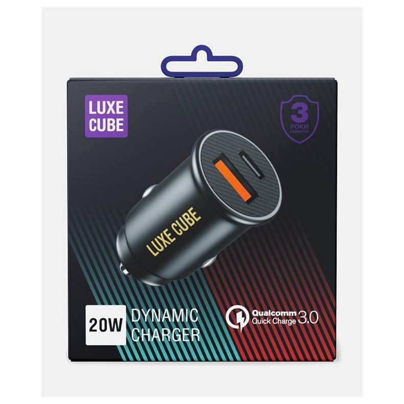 Автомобильное зарядное устройство Luxe Cube 20W (2USBх3A) Black (9988449841235)