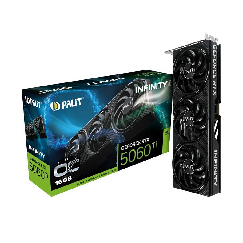 Відеокарта Palit Infinity 3 OC GF RTX 5060 Ti 16GB GDDR7 (NE7506TS19T1-GB2061S)
