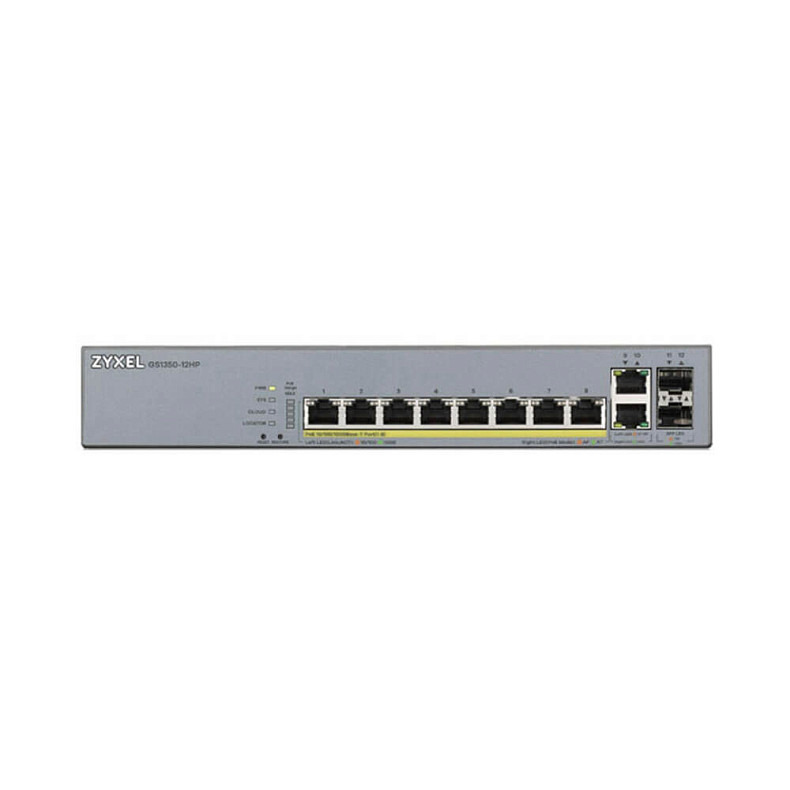 Коммутатор ZYXEL GS1350-12HP (8xGE PoE+, 2xGE, 2xSFP,max 130W, L2, металл)