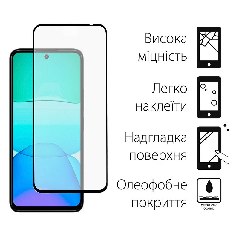 Защитное стекло Dengos для Xiaomi Redmi 13 4G Black Full Glue (DG-TG2P-41)