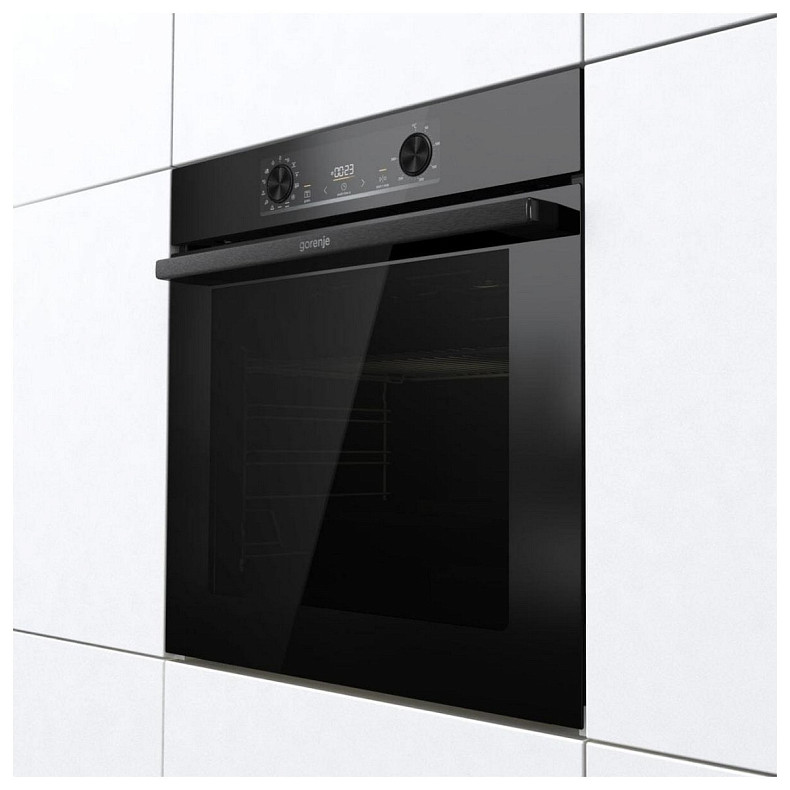 Духова шафа Gorenje електрична, 77л, A+, дисплей, макс.темп.- 300, IconLed, чорний