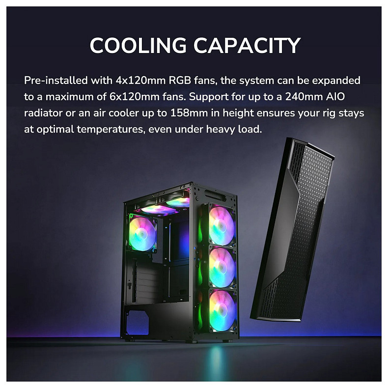 Корпус Cougar MX110 RGB Black без БП