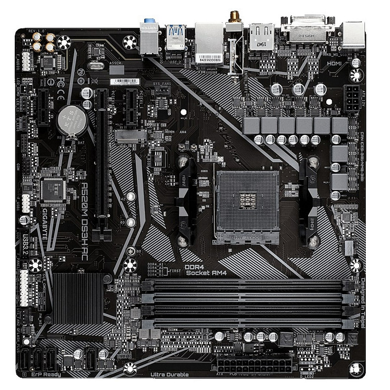 Материнская плата Gigabyte A520M DS3H AC Socket AM4