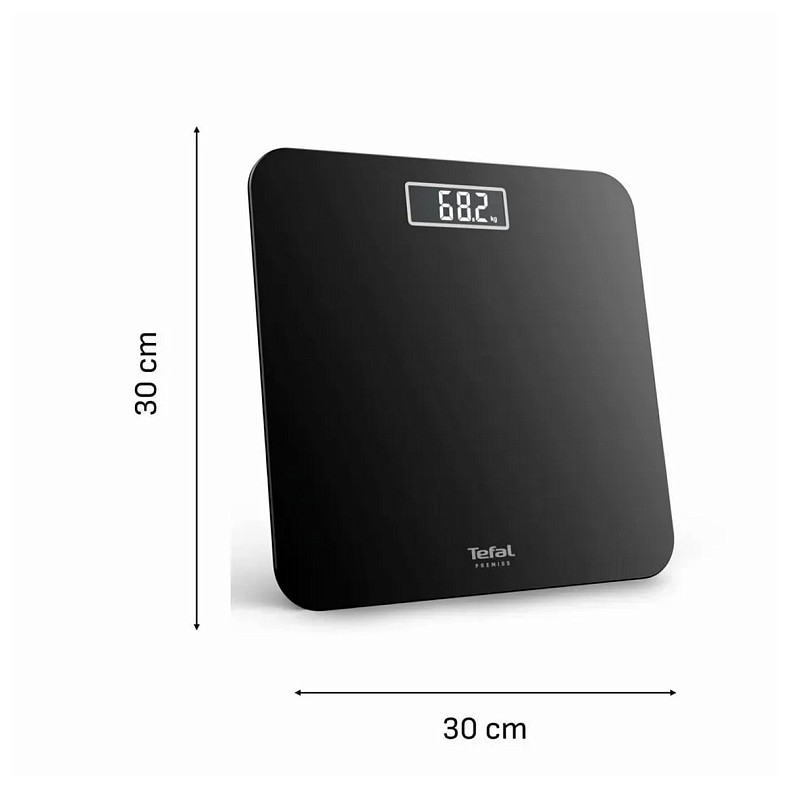 Ваги Tefal підлогові Premiss, 160кг, AAAx2 в комплекті, скло, чорний