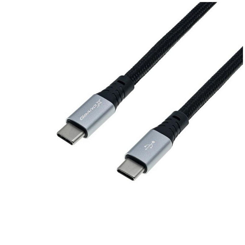 Кабель Grand-X USB Type-C - USB Type-C, Power Delivery, 65W, 1м, Black (TPC-02)