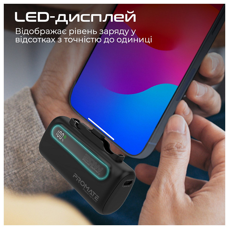 Универсальная мобильная батарея Promate PowerUp-Duo 5000mAh 20W Black