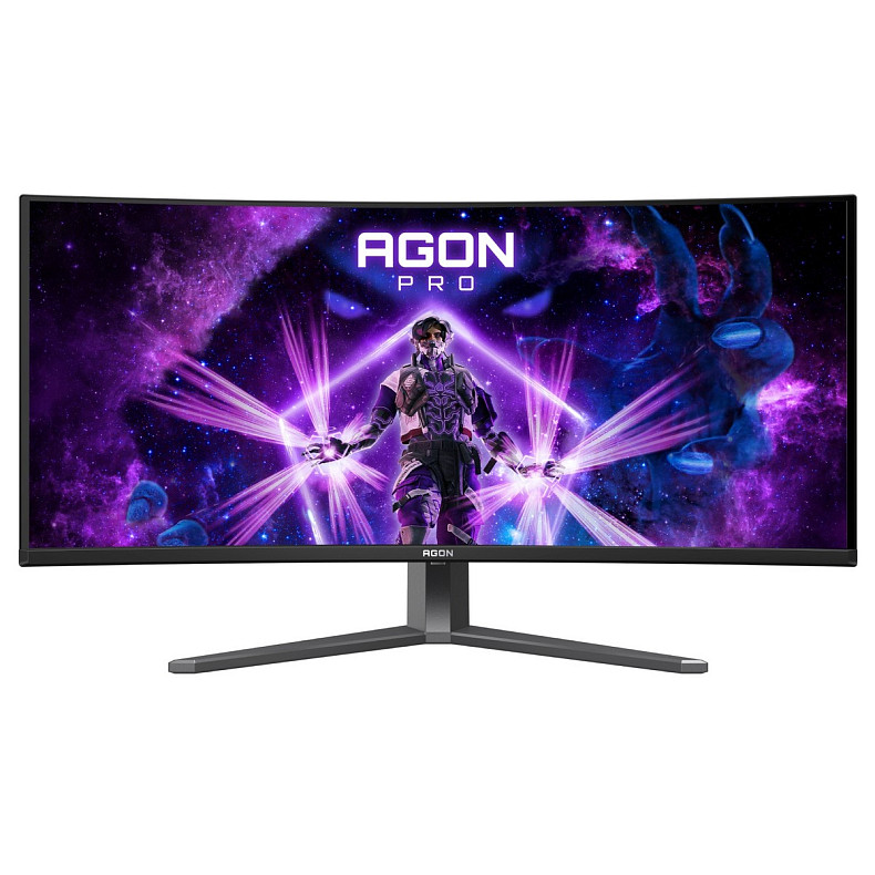 Монітор 34" AOC AG346UCD, QD-OLED, UWQHD, 175Гц, 0,03мс, вигнутий, HDMIx2, DP, USB-hub, HAS, чорно-сірий