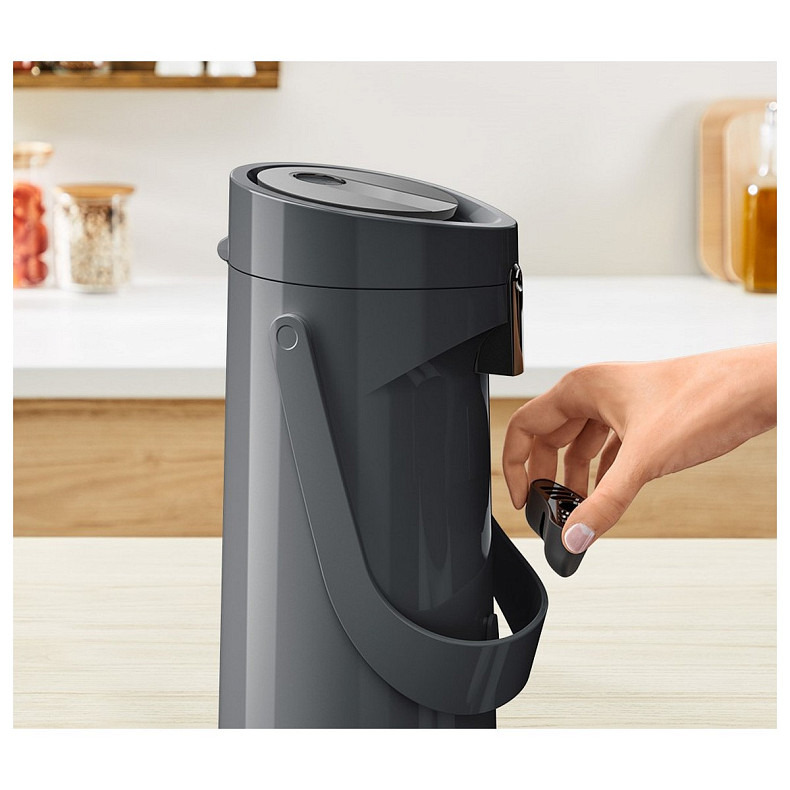 Термос Tefal Ponza Pump, 1.9л, пластик, скло, чорний (K3140114)