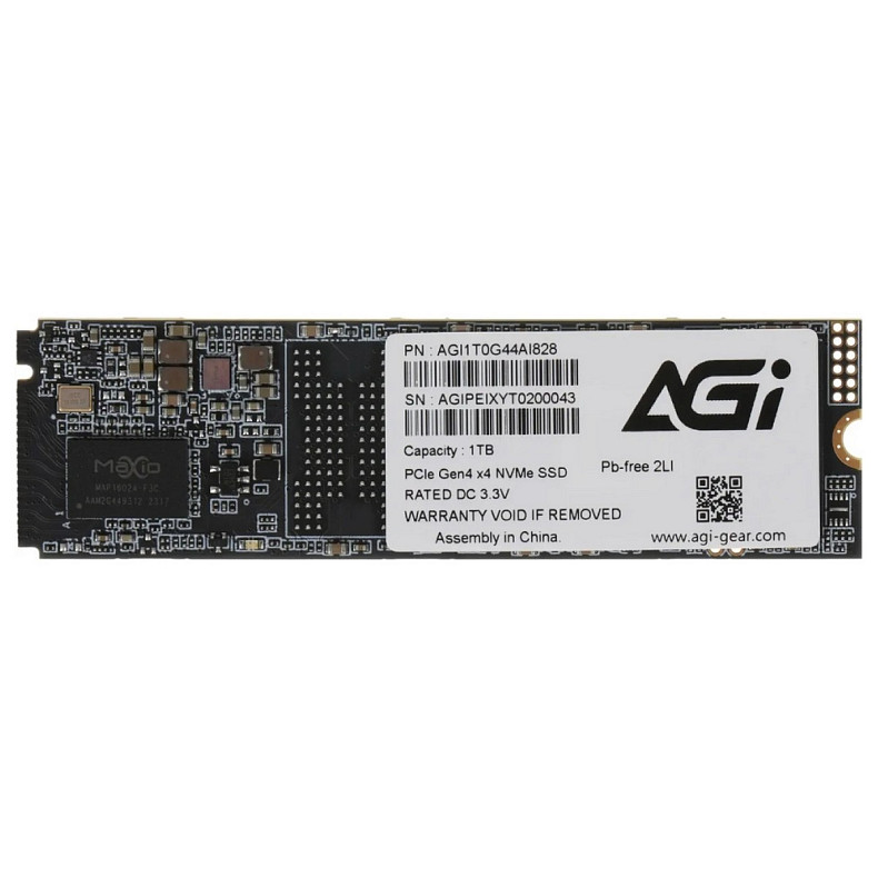 SSD накопичувач AGI 1TB AI828 M.2 2280 PCIe Gen 4x4 NVMe 1.4 3D NAND
