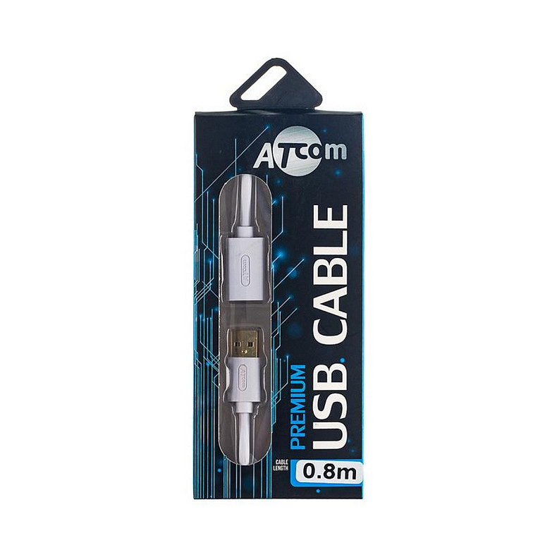 Кабель Atcom (13424) USB 2.0 AM/AF, 0.8м, білий