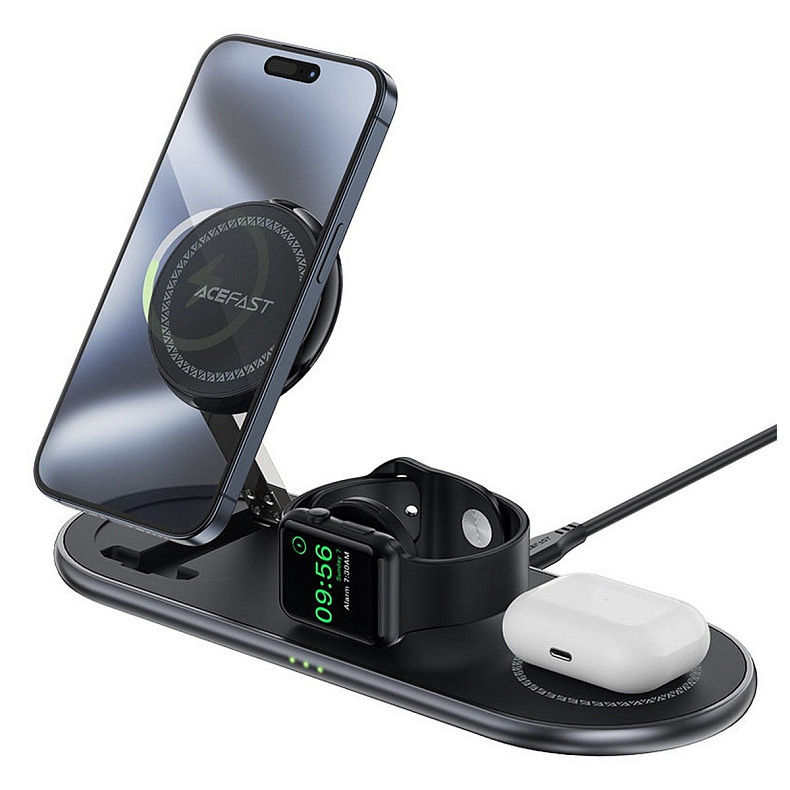 Зарядний пристрій Wireless QI 3in1 15W E19 Qi2 Acefast
