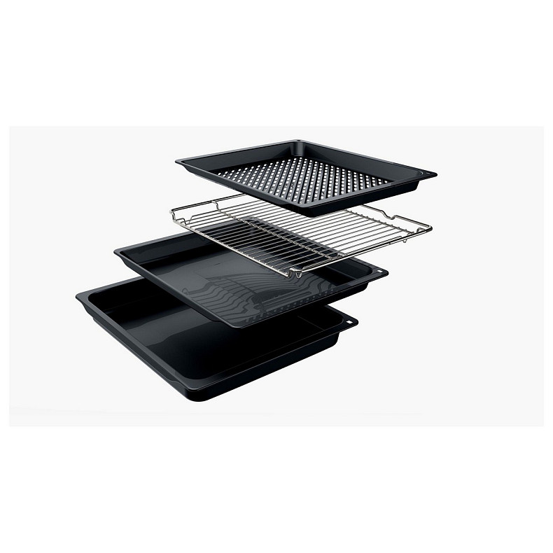 Духова шафа Siemens електрична, 76л, A, дисплей, конвекція, телескопічні направляючі, чорний