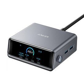 Зарядний пристрій ANKER GaNPrime Charger - 250W, 4xUSB-C PD & 2xUSB-A Black (A2345341)